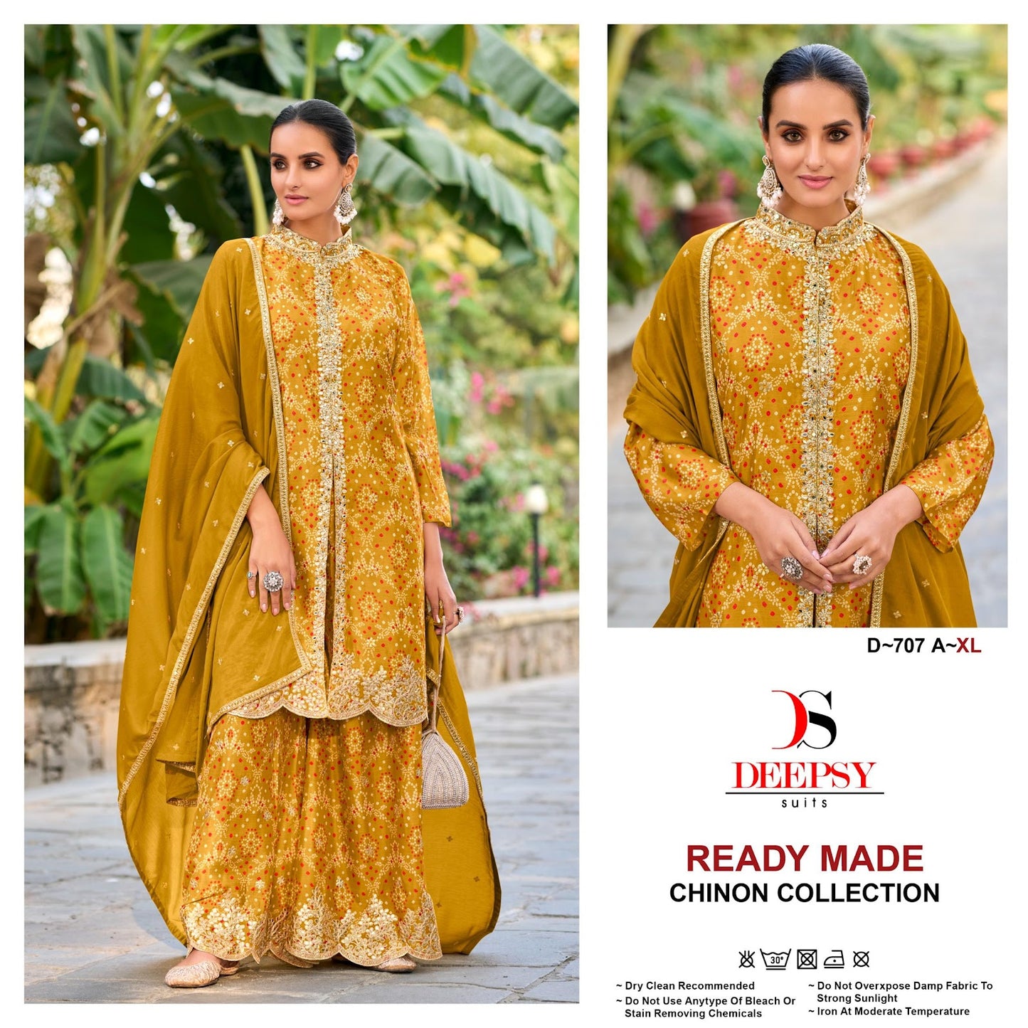 D 707 Deepsy Chinon Pakistani Readymade Suits Exporter