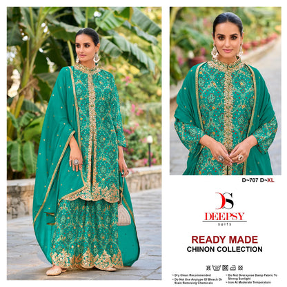D 707 Deepsy Chinon Pakistani Readymade Suits Exporter
