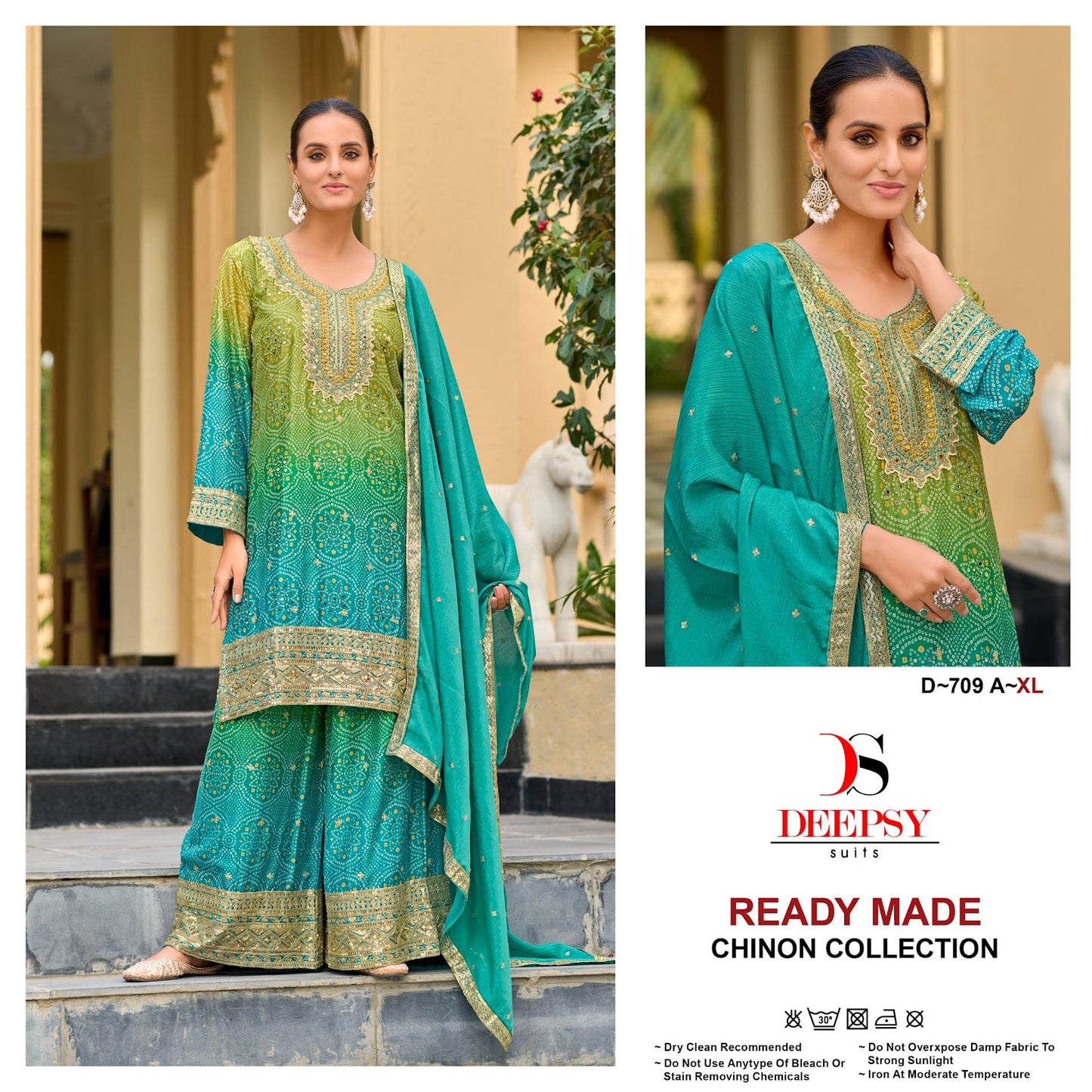 D 709 Deepsy Chinon Pakistani Readymade Suits Wholesaler Gujarat