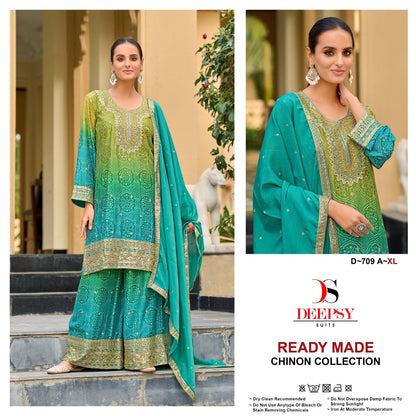 D 709 Deepsy Chinon Pakistani Readymade Suits Wholesaler Gujarat