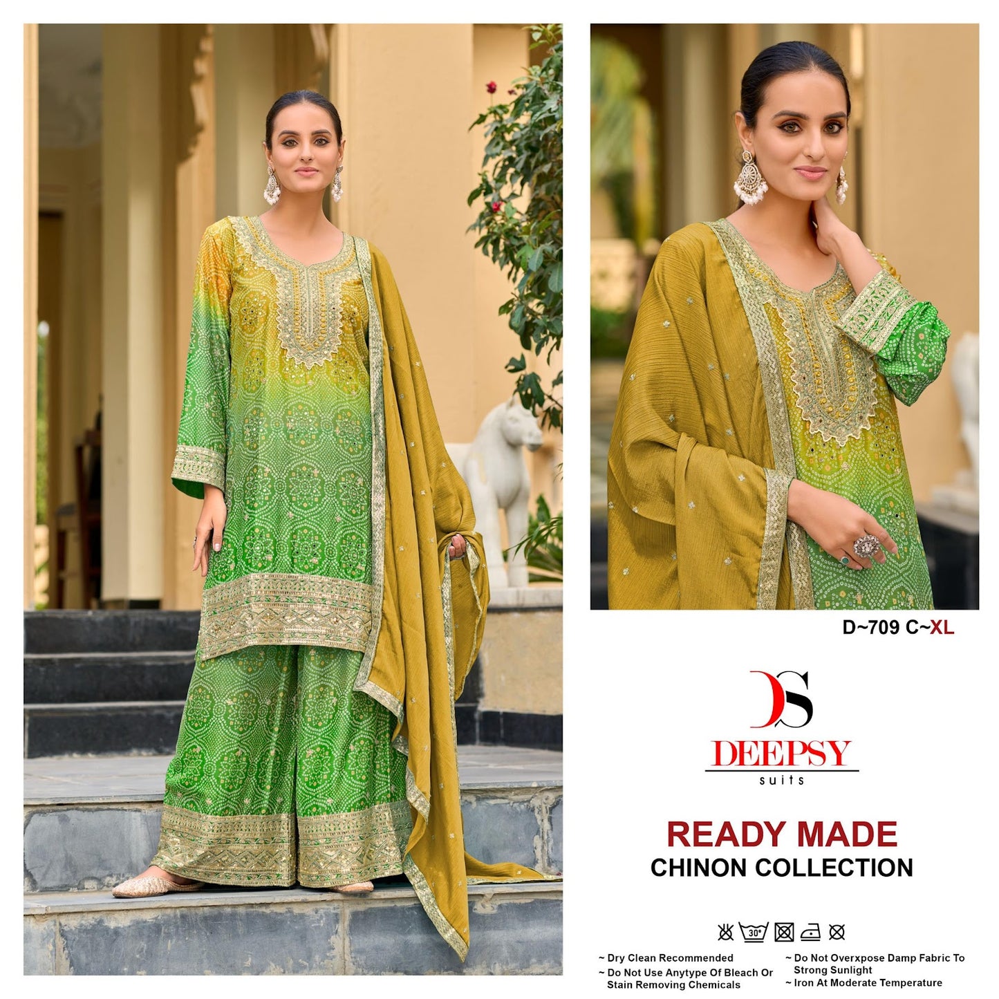 D 709 Deepsy Chinon Pakistani Readymade Suits Wholesaler Gujarat