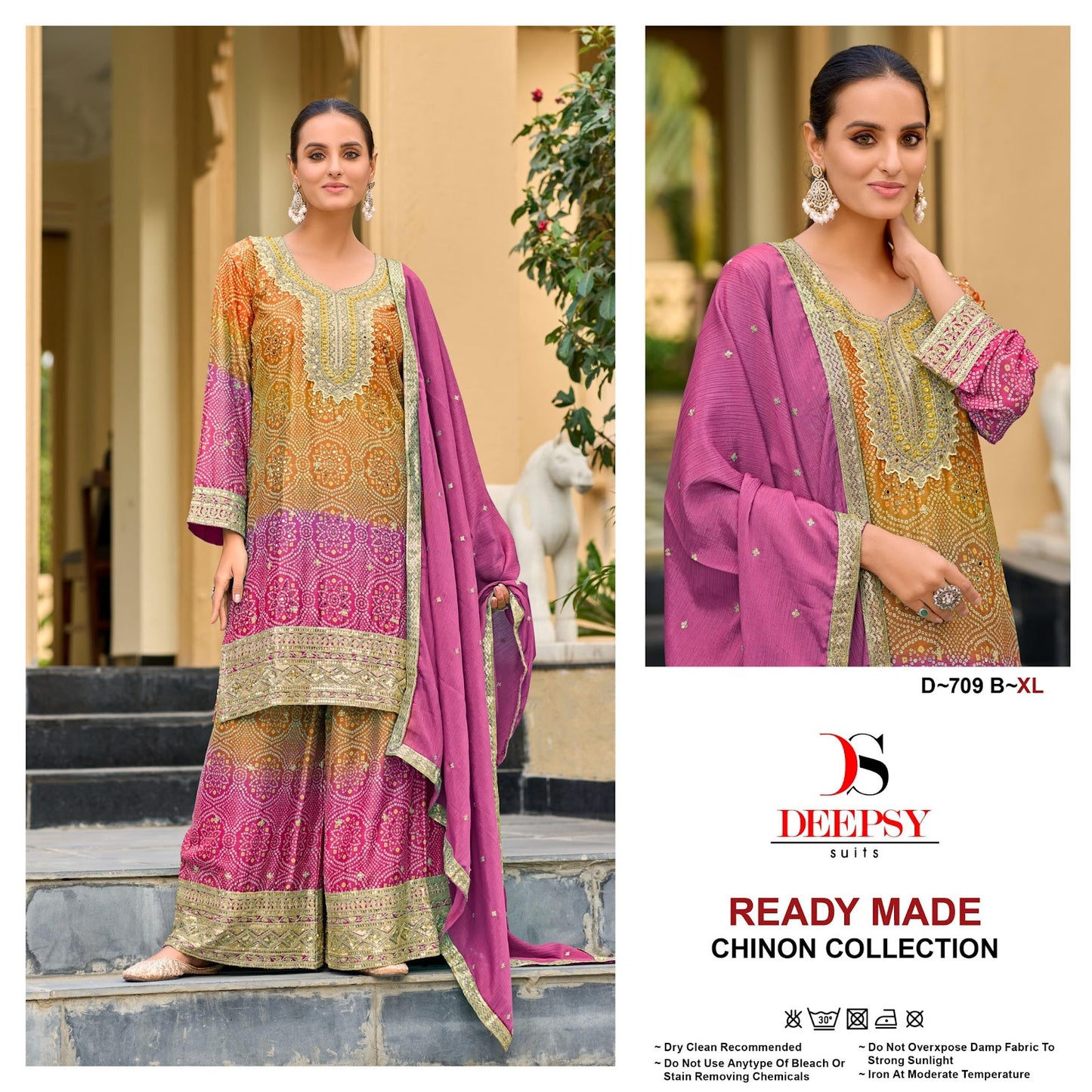 D 709 Deepsy Chinon Pakistani Readymade Suits Wholesaler Gujarat