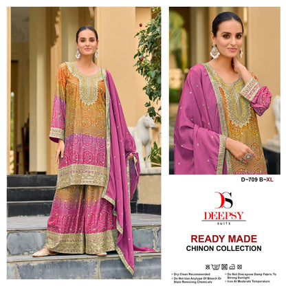 D 709 Deepsy Chinon Pakistani Readymade Suits Wholesaler Gujarat