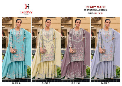 D 712 Deepsy Chinon Pakistani Readymade Suits Wholesale Price