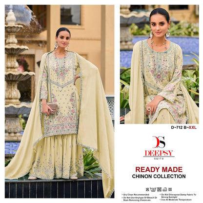 D 712 Deepsy Chinon Pakistani Readymade Suits Wholesale Price