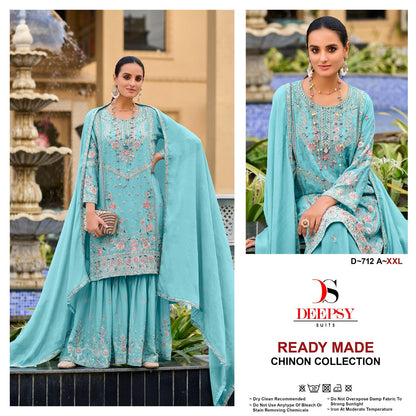 D 712 Deepsy Chinon Pakistani Readymade Suits Wholesale Price