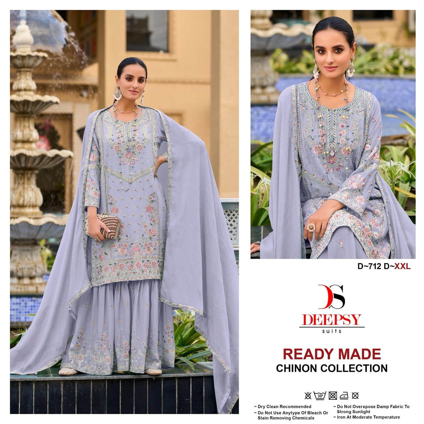D 712 Deepsy Chinon Pakistani Readymade Suits Wholesale Price