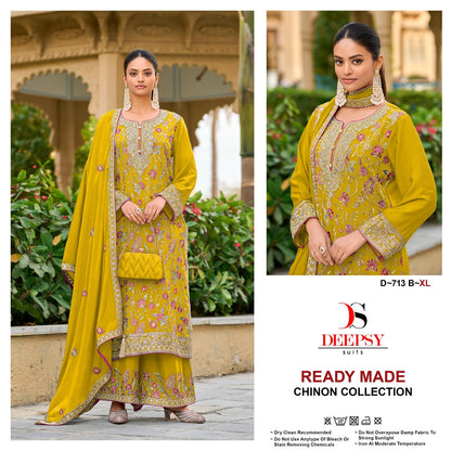 D 713 Deepsy Chinon Pakistani Readymade Suits Wholesaler Gujarat