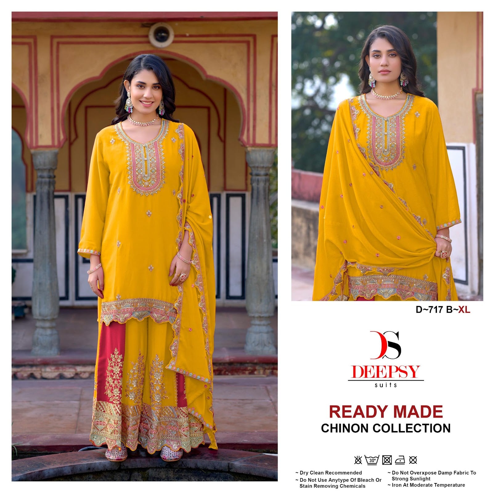 D 717 Deepsy Chinon Pakistani Readymade Suits Exporter Ahmedabad