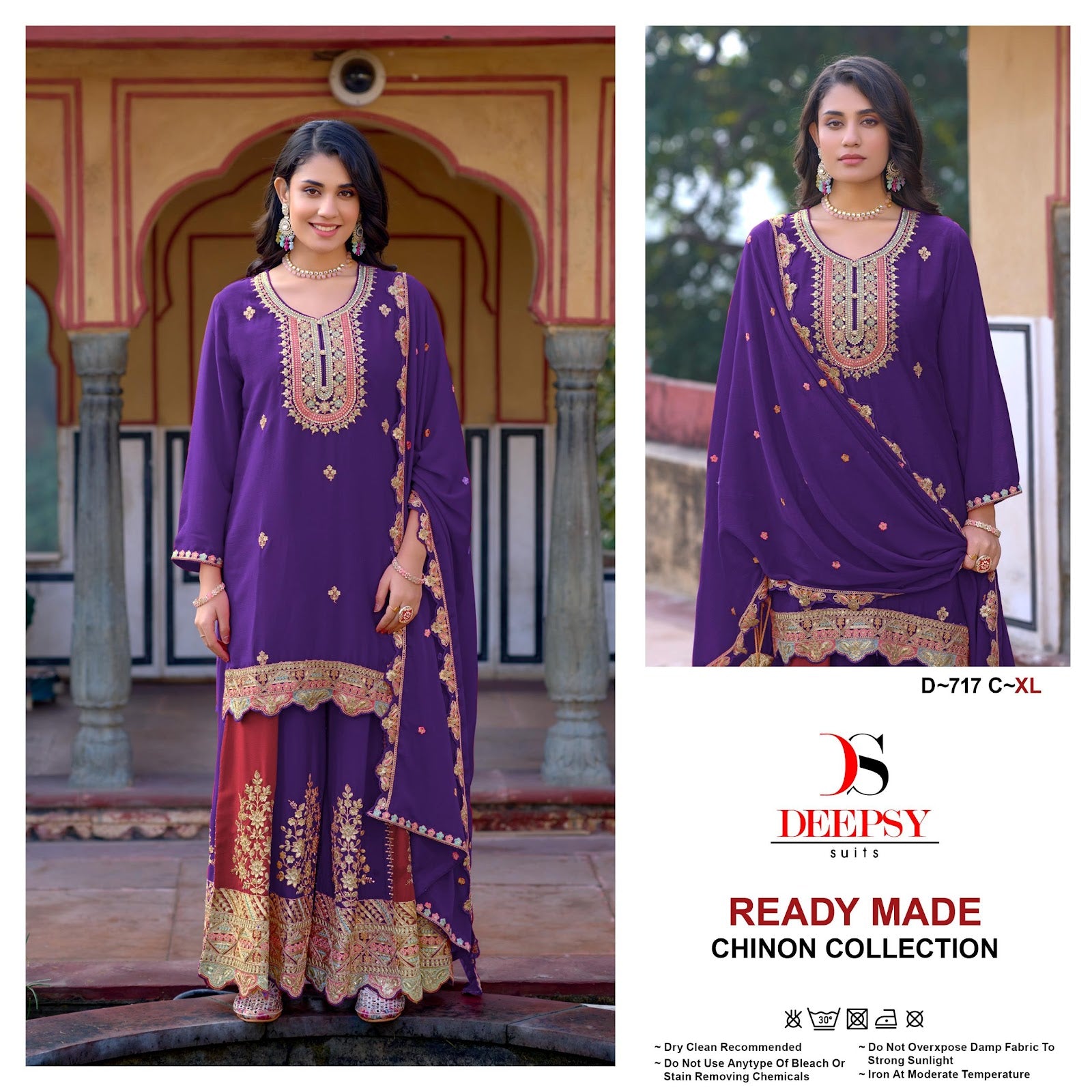 D 717 Deepsy Chinon Pakistani Readymade Suits Exporter Ahmedabad