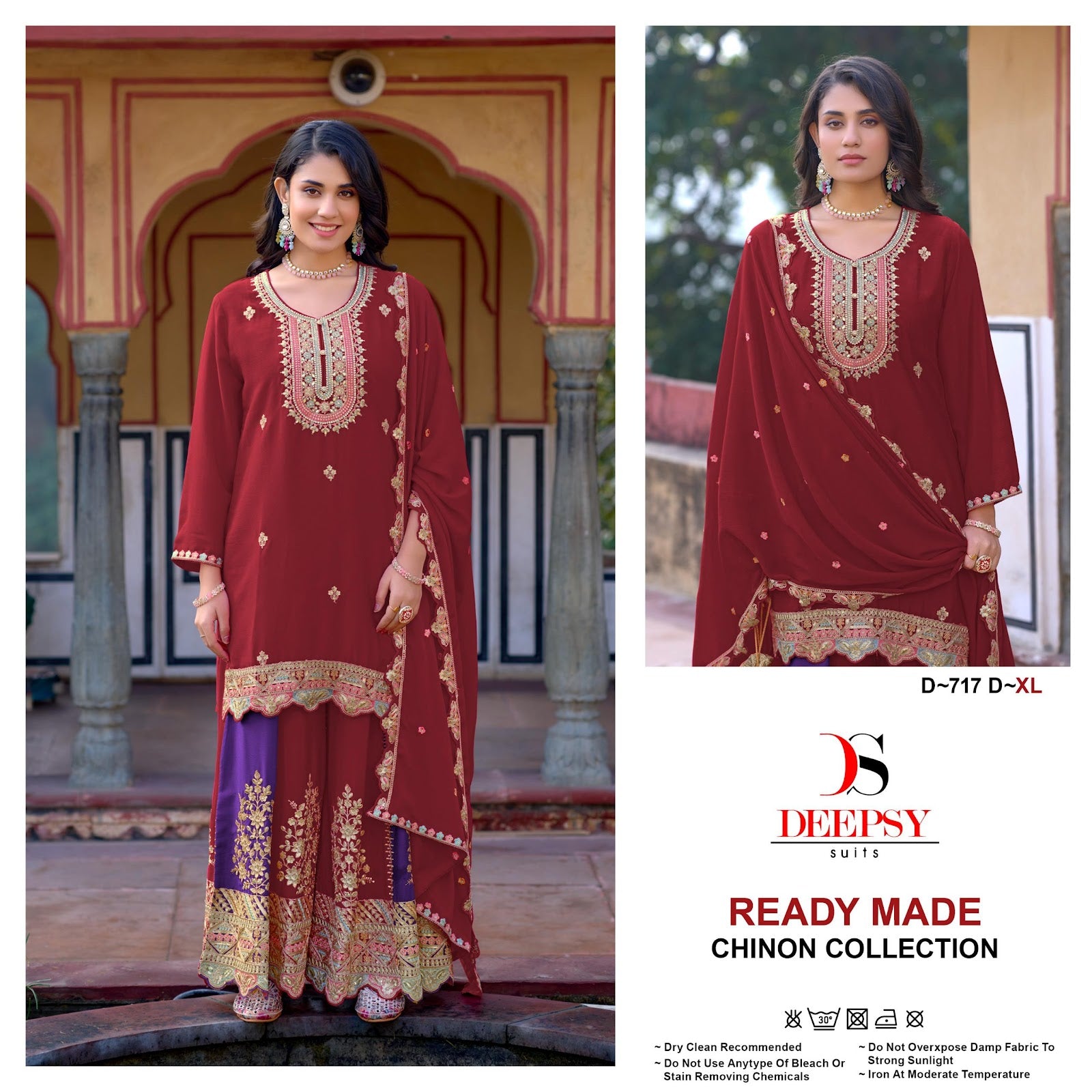 D 717 Deepsy Chinon Pakistani Readymade Suits Exporter Ahmedabad