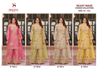 D 726 Deepsy Chinon Pakistani Readymade Suits Wholesaler Gujarat