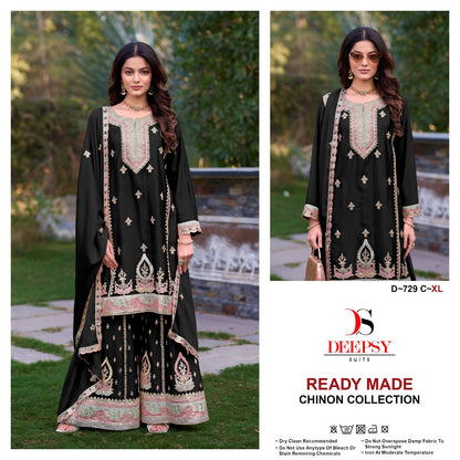D 729 Deepsy Chinon Pakistani Readymade Suits Wholesaler