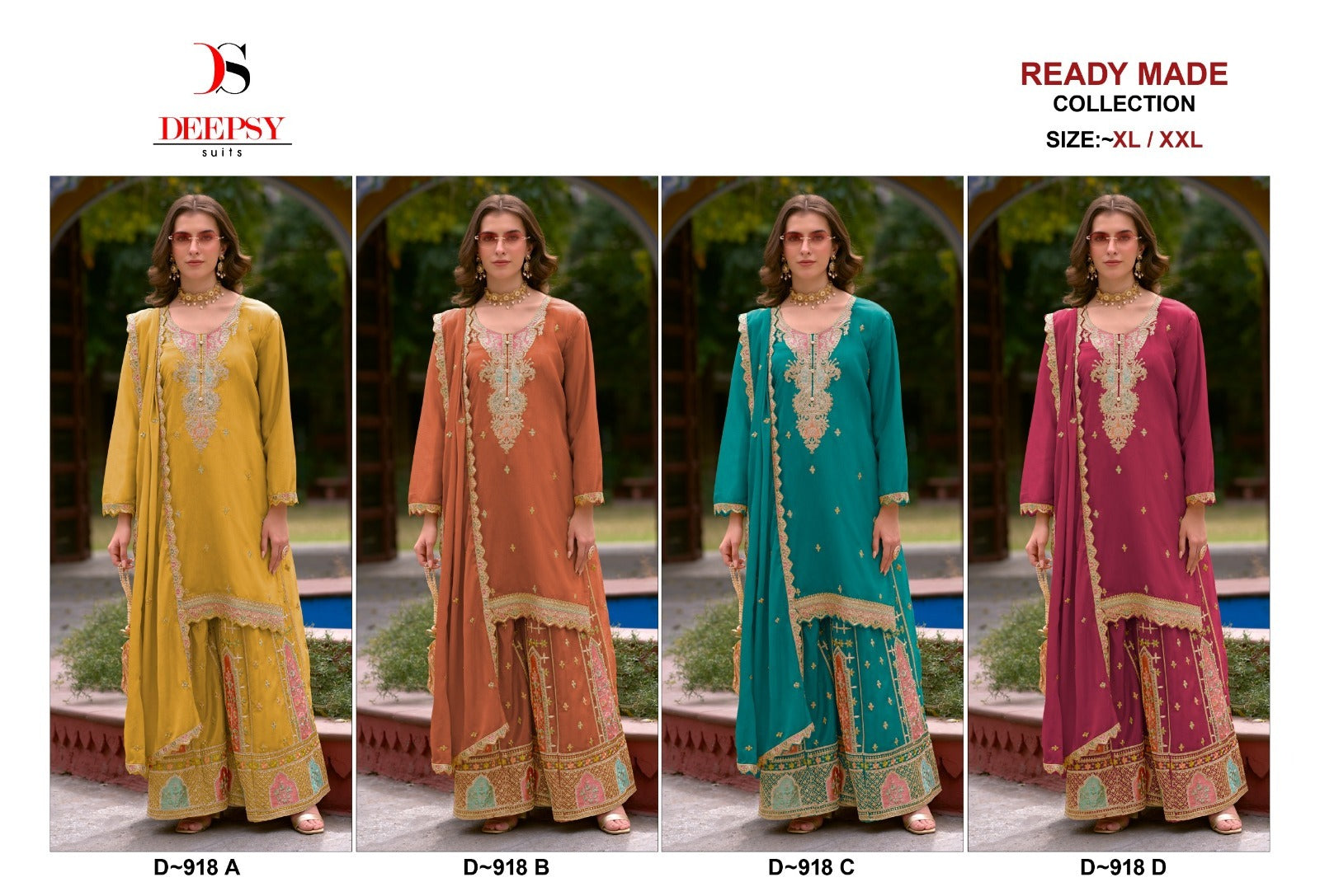 D 918 Deepsy Chinon Pakistani Readymade Suits Supplier India