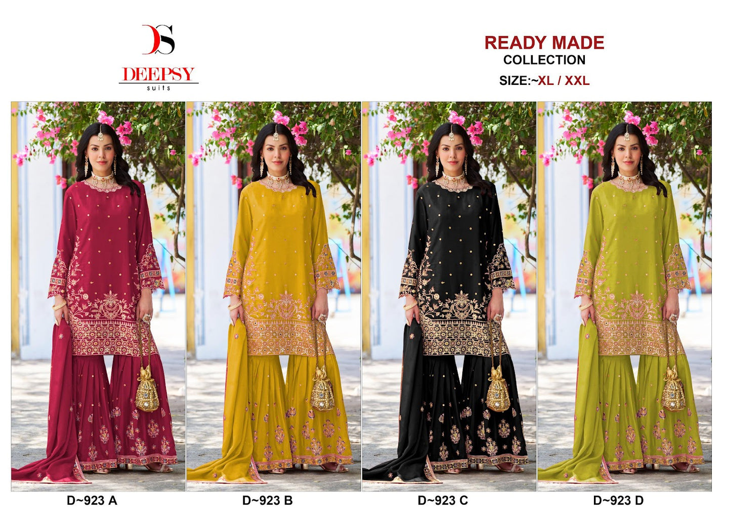 D 923 Deepsy Chinon Pakistani Readymade Suits Exporter Gujarat