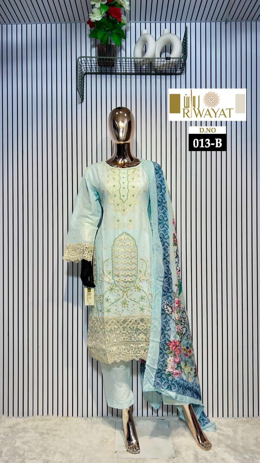 D No 013 Riwayat Heavy Cotton Pakistani Readymade Suits Manufacturer India