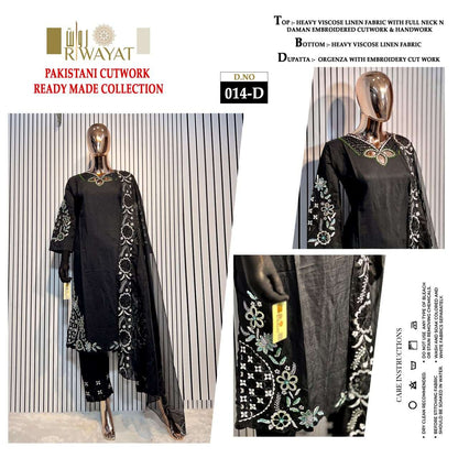 D No 014 Riwayat Viscose Pakistani Readymade Suits Supplier India