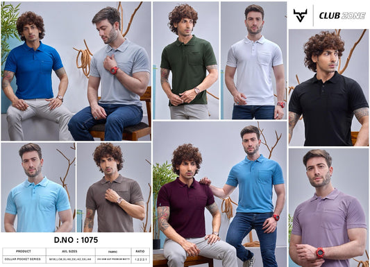 D No 1075 Club Zone Matty Mens Tshirts Wholesaler