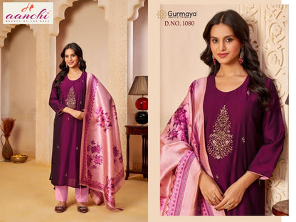 D No 1080-1081 Gurmaya Aanchi Readymade Pant Style Suits Wholesaler Ahmedabad