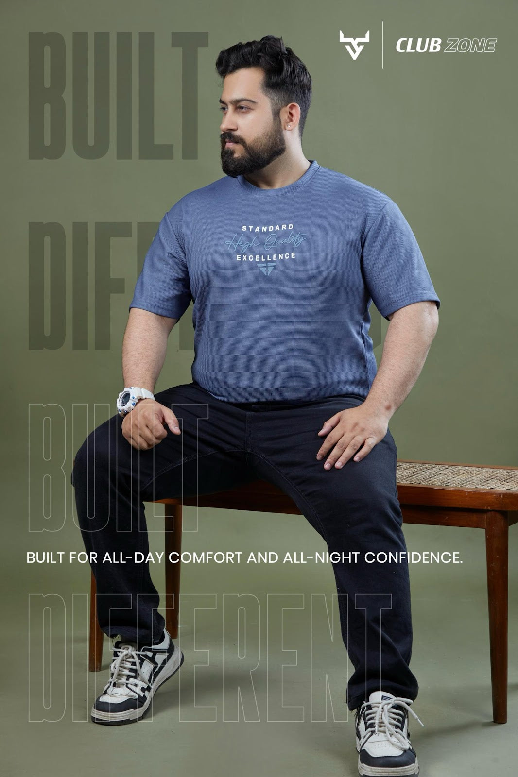 D No 1115 Club Zone Waffle Knit Mens Tshirts Supplier Ahmedabad