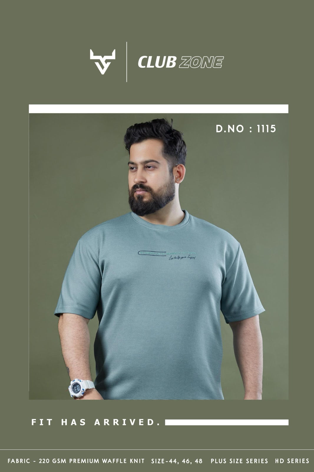 D No 1115 Club Zone Waffle Knit Mens Tshirts Supplier Ahmedabad