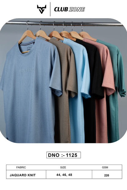D No 1125 Club Zone Jacquard Knit Mens Tshirts Exporter