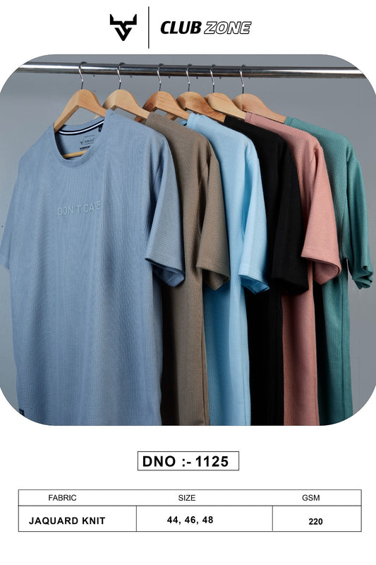 D No 1125 Club Zone Jacquard Knit Mens Tshirts Exporter