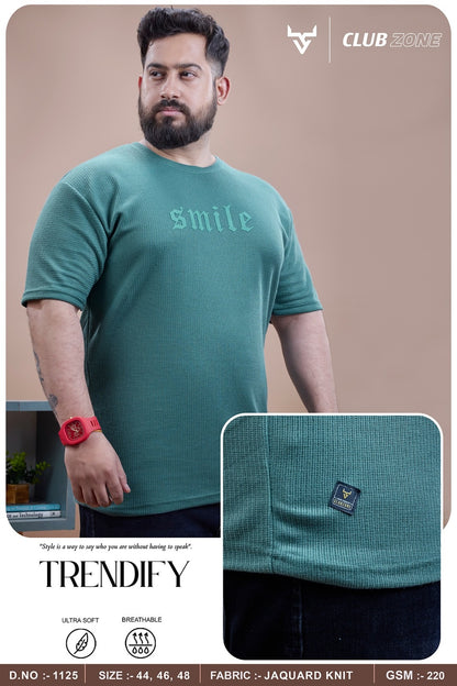 D No 1125 Club Zone Jacquard Knit Mens Tshirts Exporter
