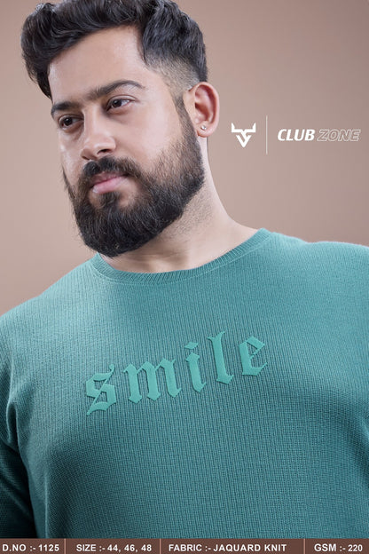 D No 1125 Club Zone Jacquard Knit Mens Tshirts Exporter