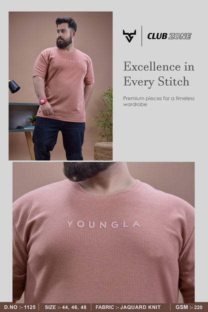 D No 1125 Club Zone Jacquard Knit Mens Tshirts Exporter