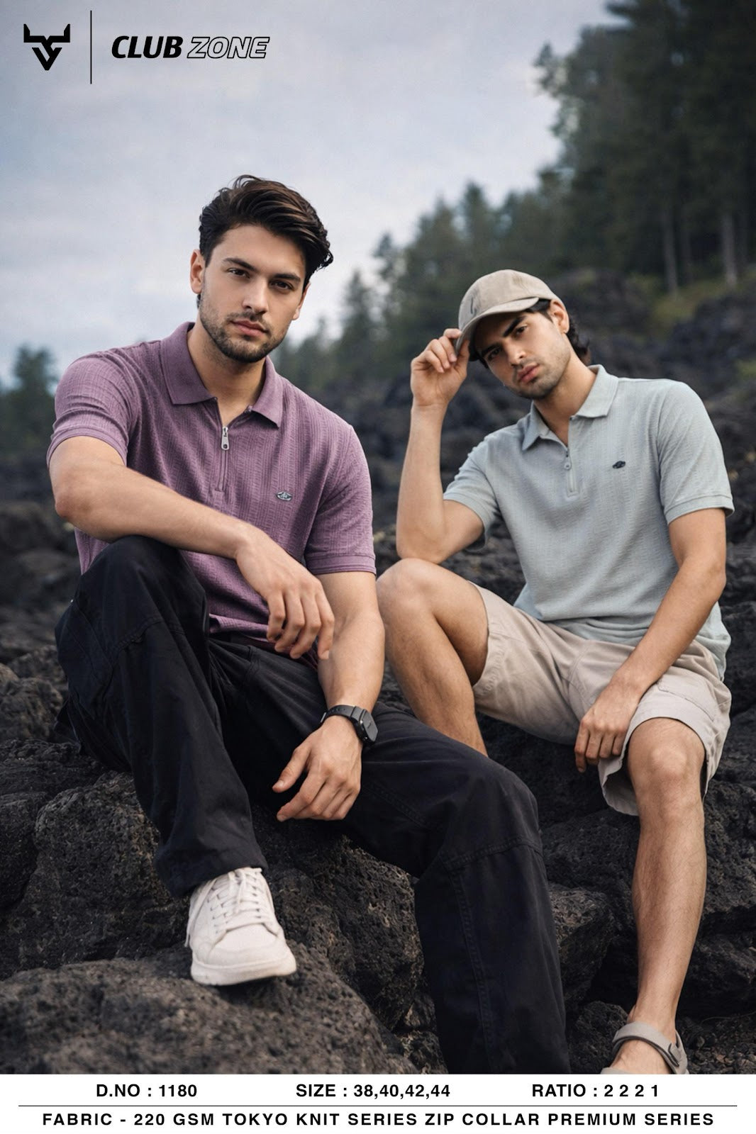 D No 1180 Club Zone Knit Mens Tshirts Exporter Ahmedabad