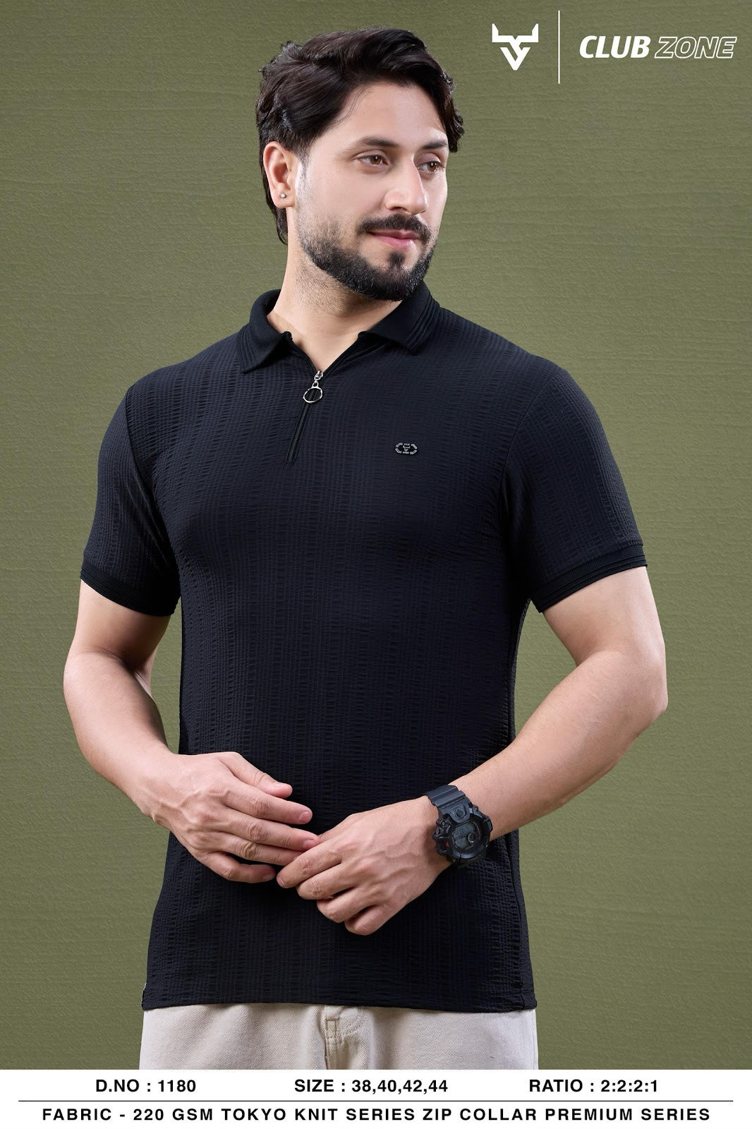 D No 1180 Club Zone Knit Mens Tshirts Exporter Ahmedabad