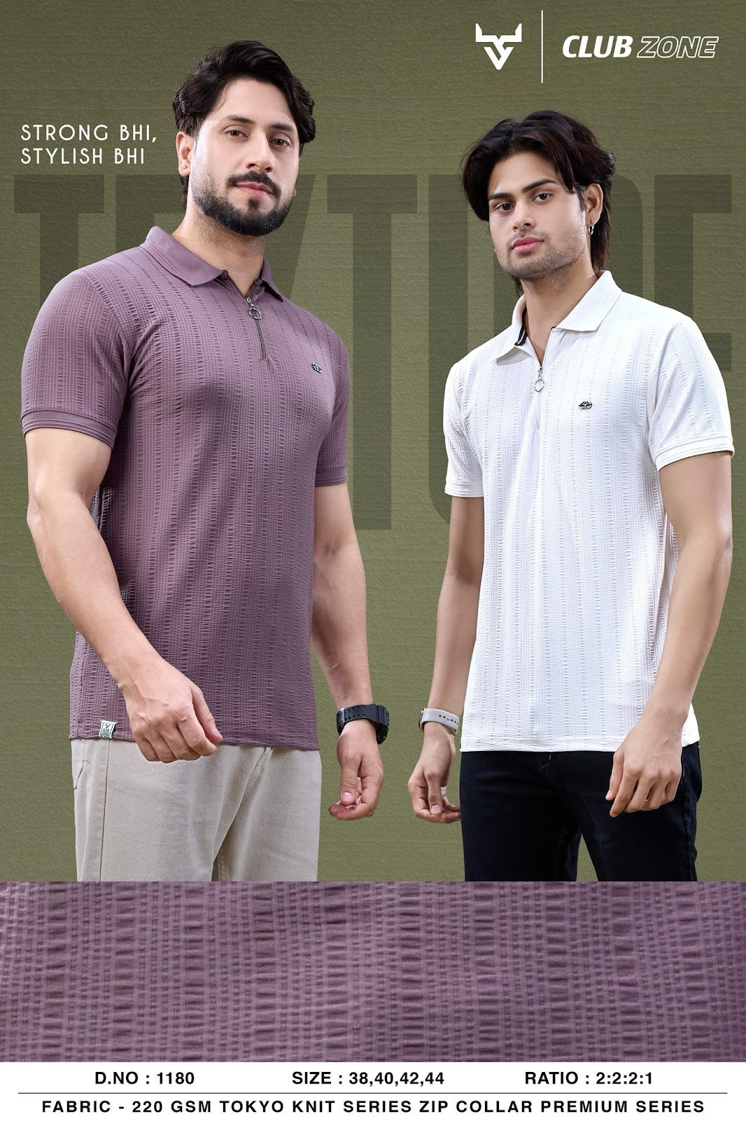 D No 1180 Club Zone Knit Mens Tshirts Exporter Ahmedabad