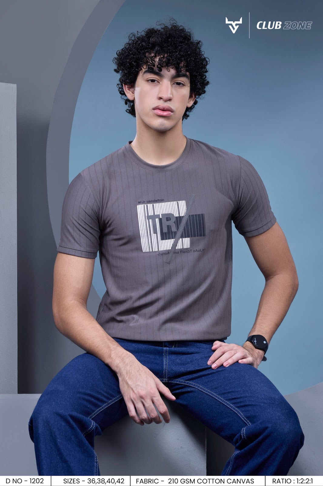 D No 1202 Club Zone Cotton Canvas Mens Tshirts Supplier