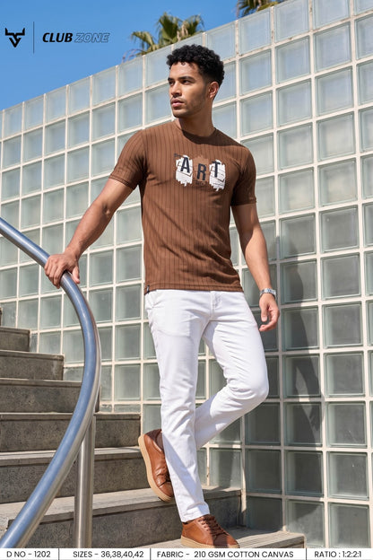 D No 1202 Club Zone Cotton Canvas Mens Tshirts Supplier