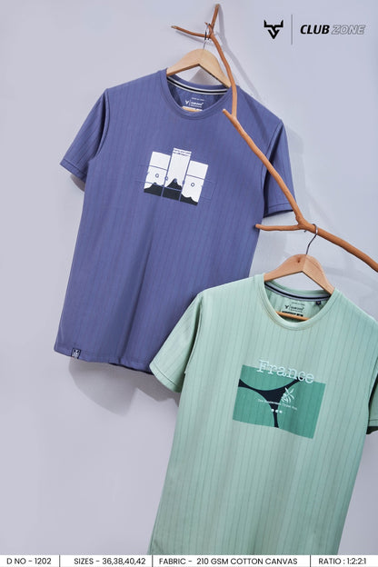 D No 1202 Club Zone Cotton Canvas Mens Tshirts Supplier