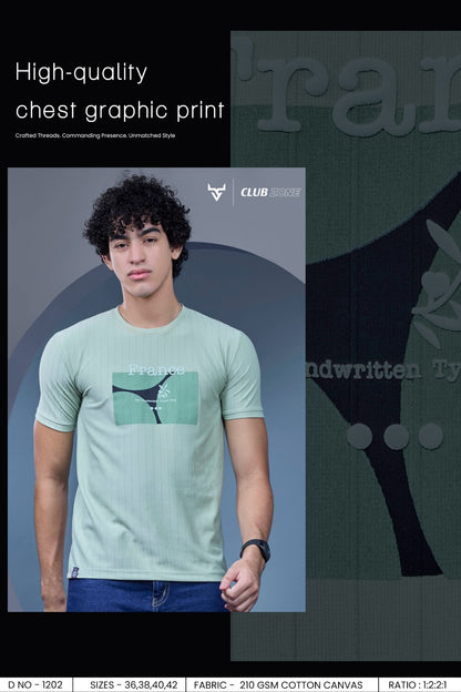 D No 1202 Club Zone Cotton Canvas Mens Tshirts Supplier