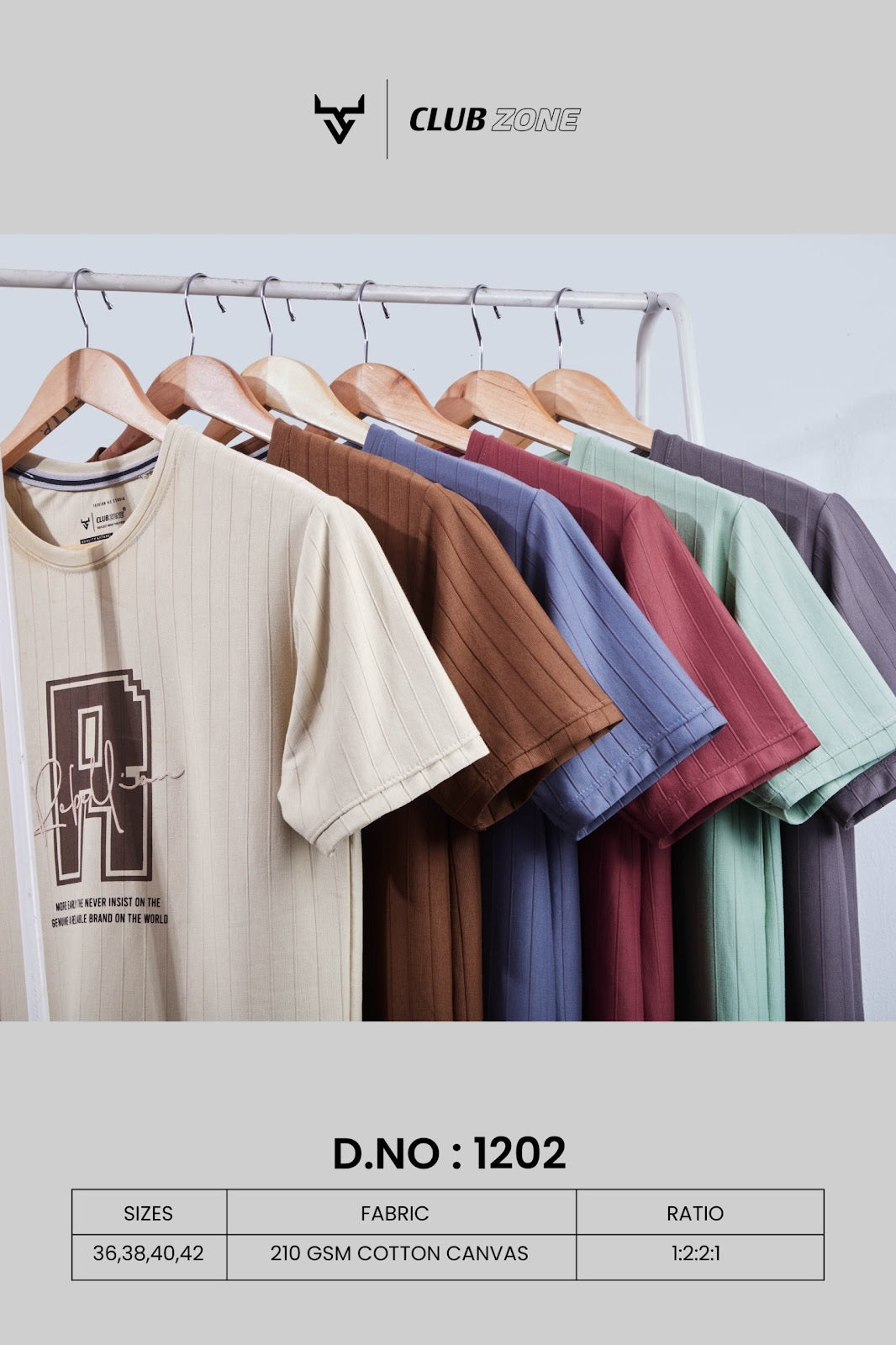D No 1202 Club Zone Cotton Canvas Mens Tshirts Supplier