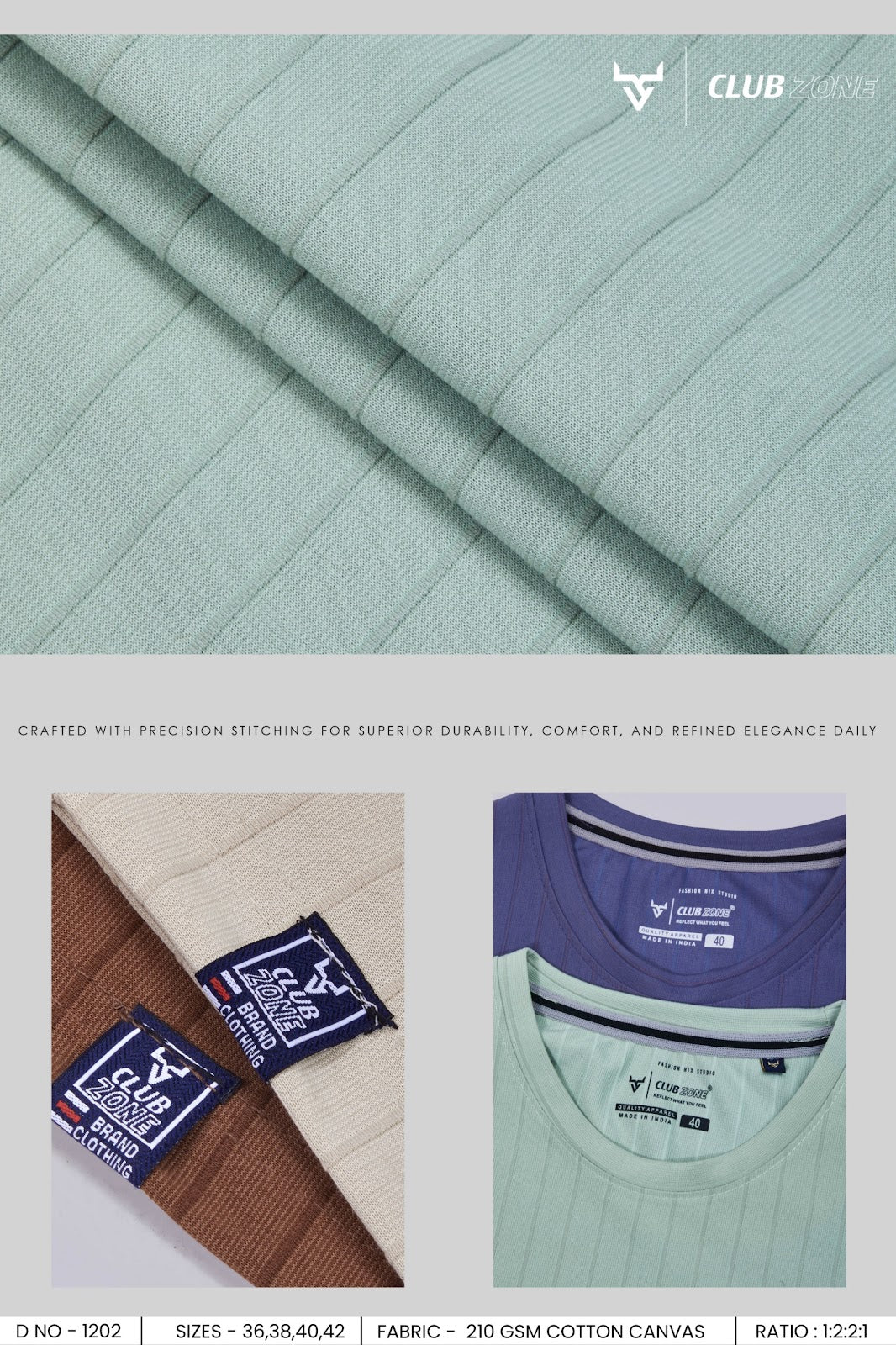 D No 1202 Club Zone Cotton Canvas Mens Tshirts Supplier