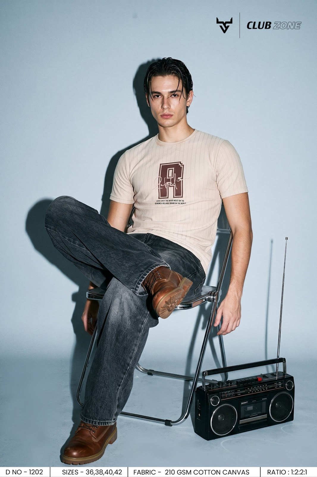 D No 1202 Club Zone Cotton Canvas Mens Tshirts Supplier