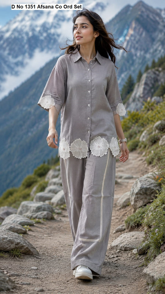 D No 1351 Afsana Organza Co Ord Set Wholesaler India