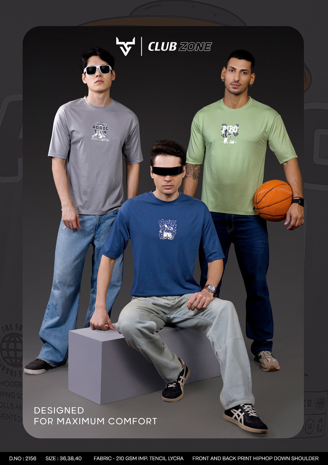 D No 2156 Club Zone Tencil Lycra Mens Tshirts Supplier Ahmedabad