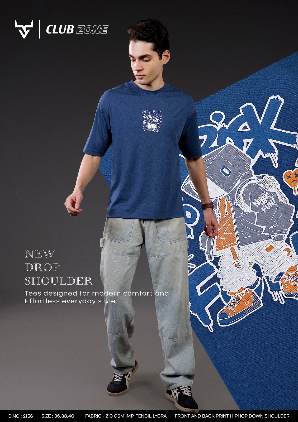 D No 2156 Club Zone Tencil Lycra Mens Tshirts Supplier Ahmedabad