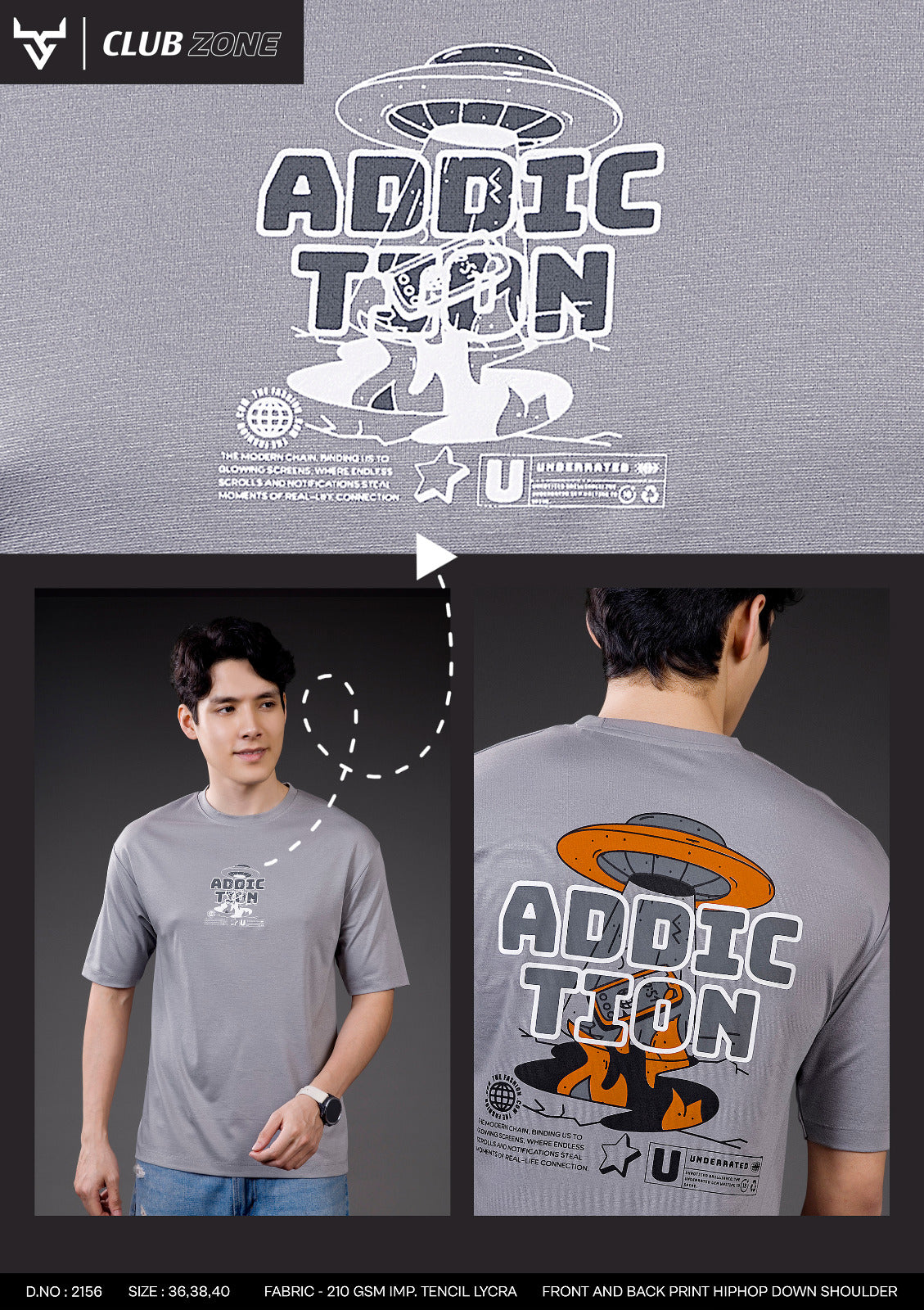 D No 2156 Club Zone Tencil Lycra Mens Tshirts Supplier Ahmedabad