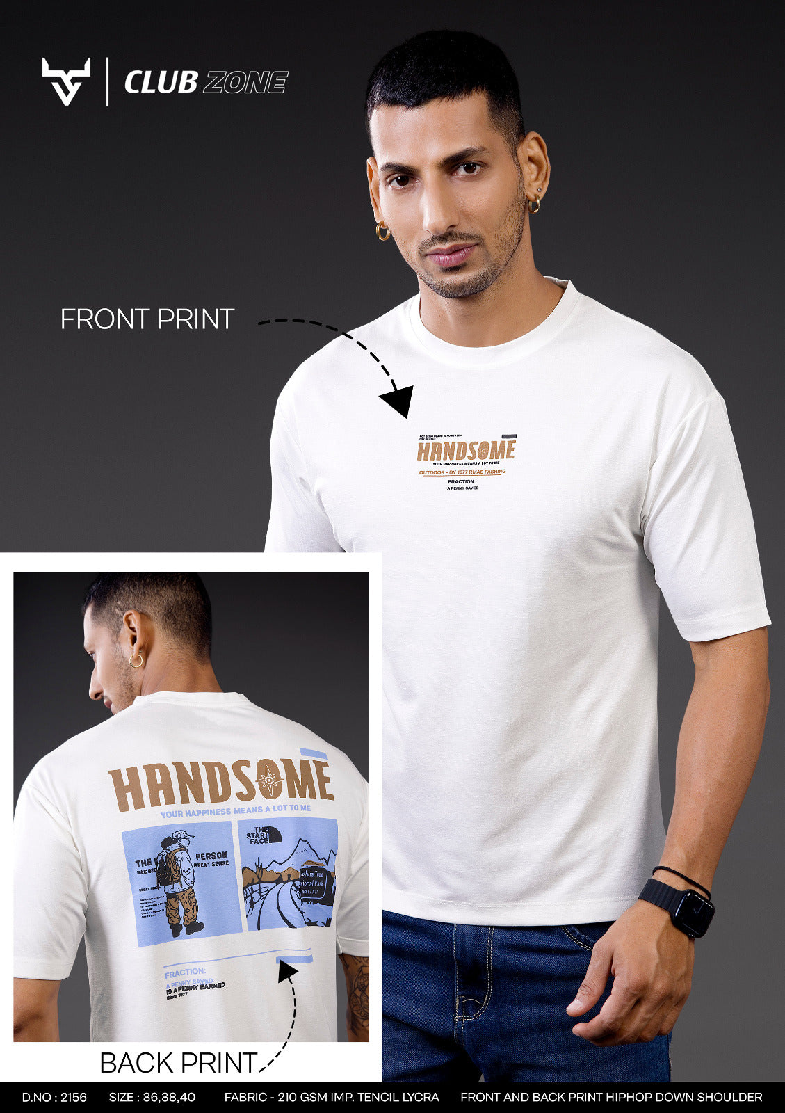 D No 2156 Club Zone Tencil Lycra Mens Tshirts Supplier Ahmedabad