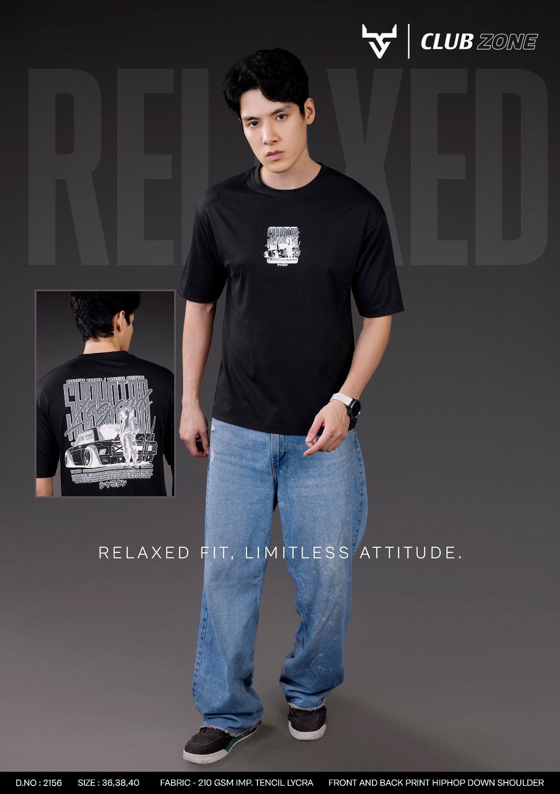 D No 2156 Club Zone Tencil Lycra Mens Tshirts Supplier Ahmedabad