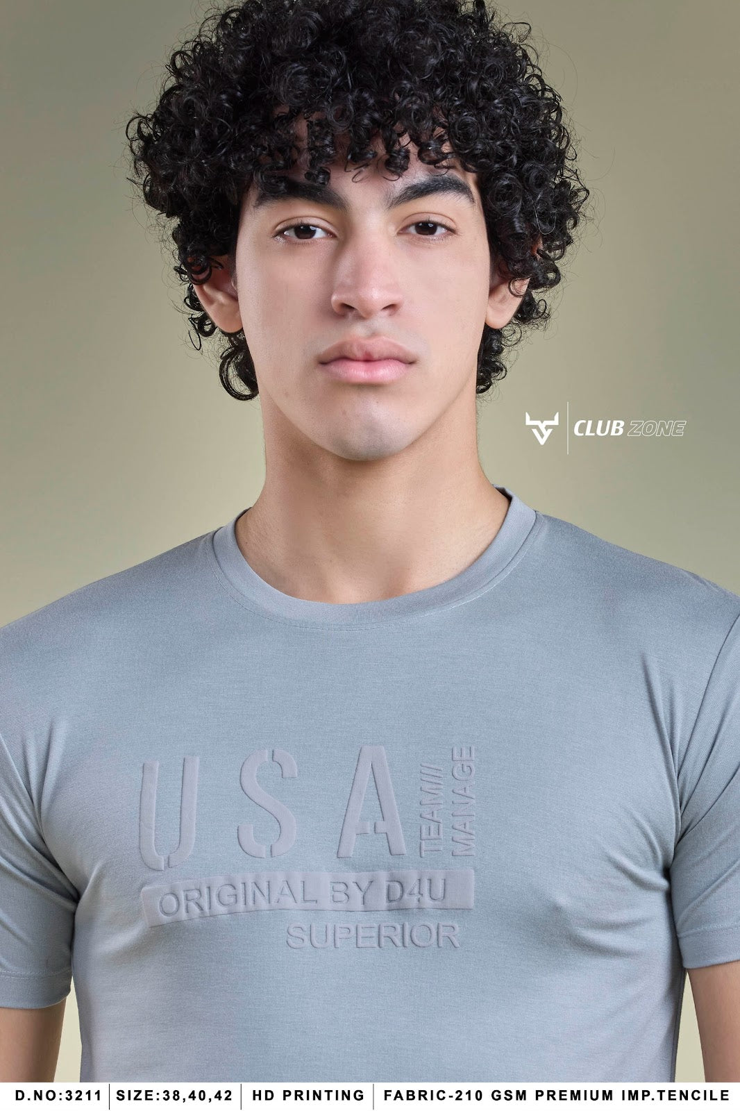 D No 3211 Club Zone Tencil Lycra Mens Tshirts Manufacturer