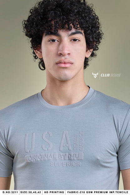 D No 3211 Club Zone Tencil Lycra Mens Tshirts Manufacturer