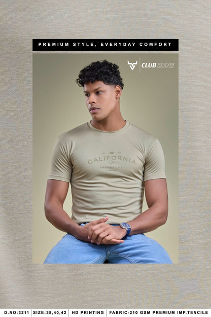 D No 3211 Club Zone Tencil Lycra Mens Tshirts Manufacturer