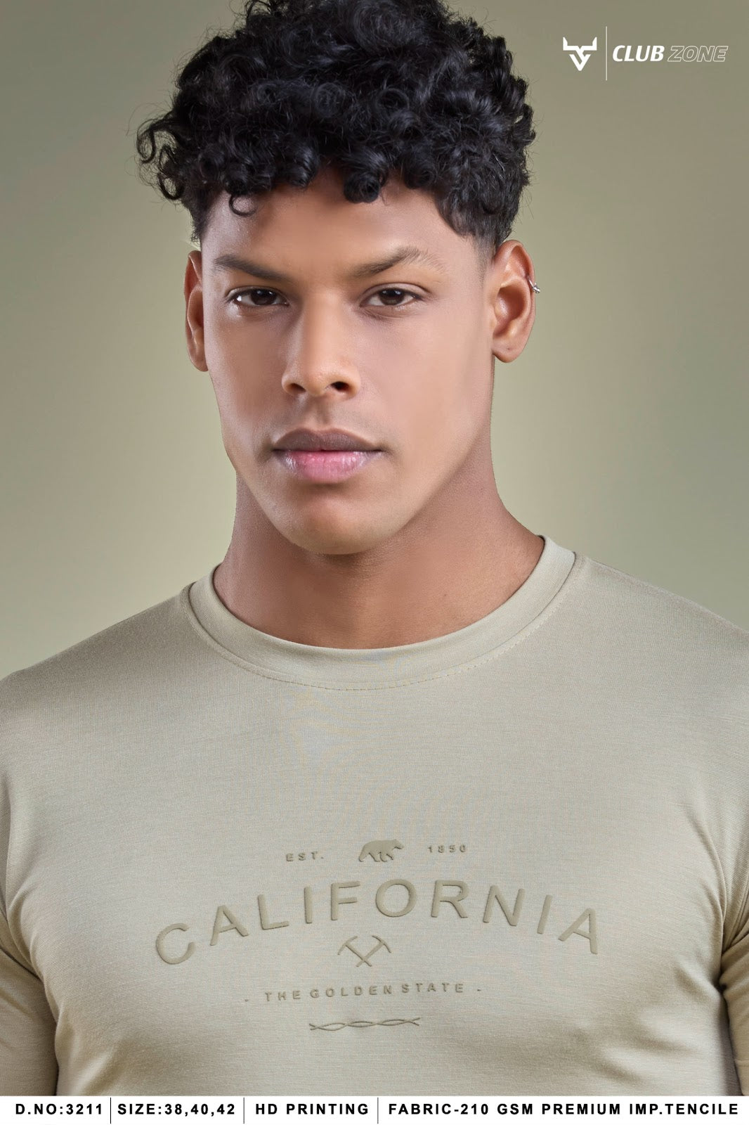 D No 3211 Club Zone Tencil Lycra Mens Tshirts Manufacturer
